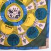 HERMES JEU DES OMNIBUS ET DAMES BLANCHES (Omnibus and White Ladies' Game) (Carré Geant cashmerex silk) scarf multicolorUsed