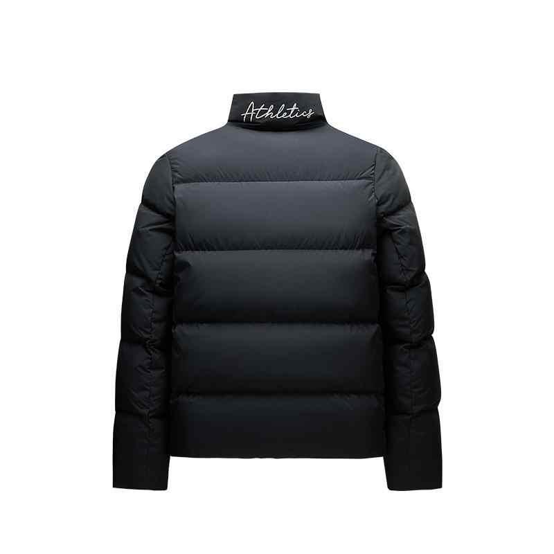 Anta Solid Color Zipper Stand Collar Comfortable Breathable Versatile Casual Down Jacket Women Outerwear Basic-Black 162447915-4