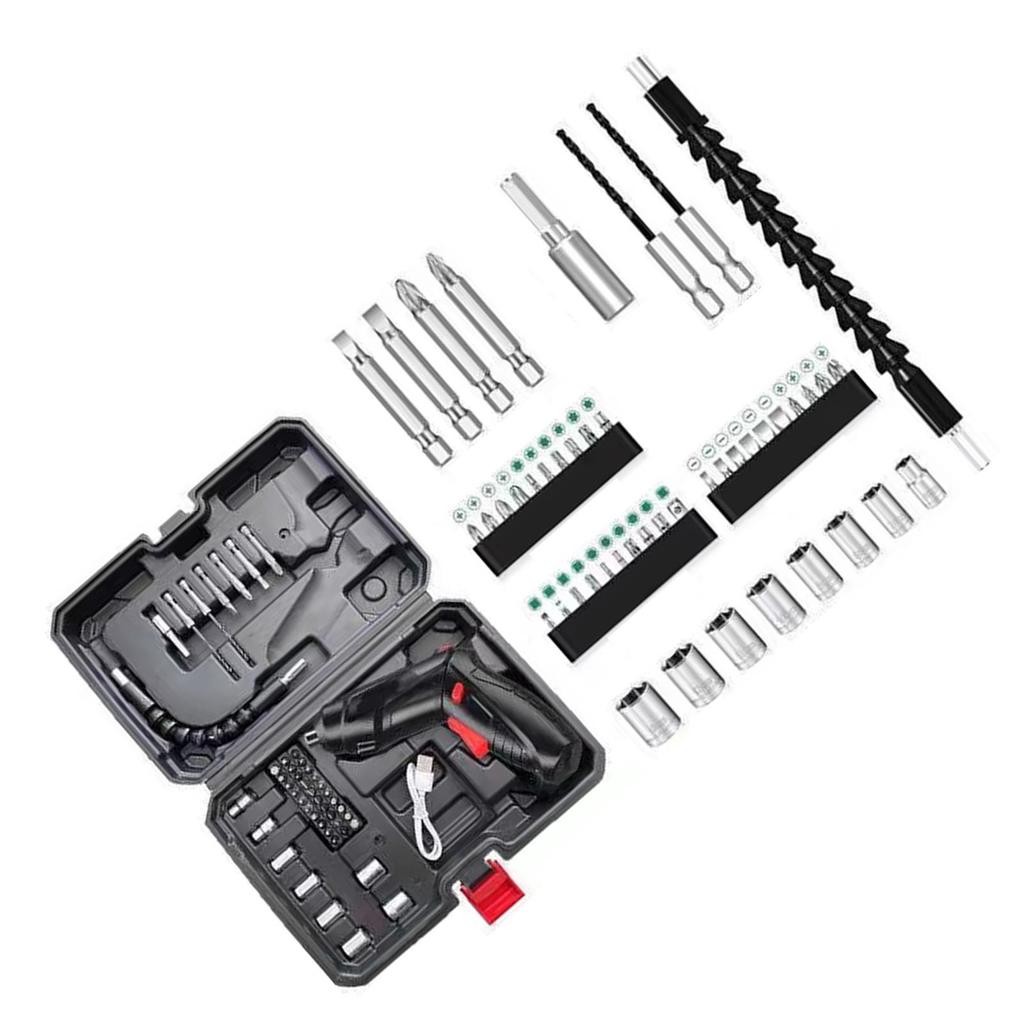 Electric Screwdriver Kit Lightweight Rechargeable Screwdriver with Long and Short Bits for Home
