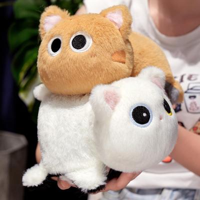 Cute Flipped Cat Doll Plush Toy Black Kitten Doll Children's Company Soothing Rag Doll