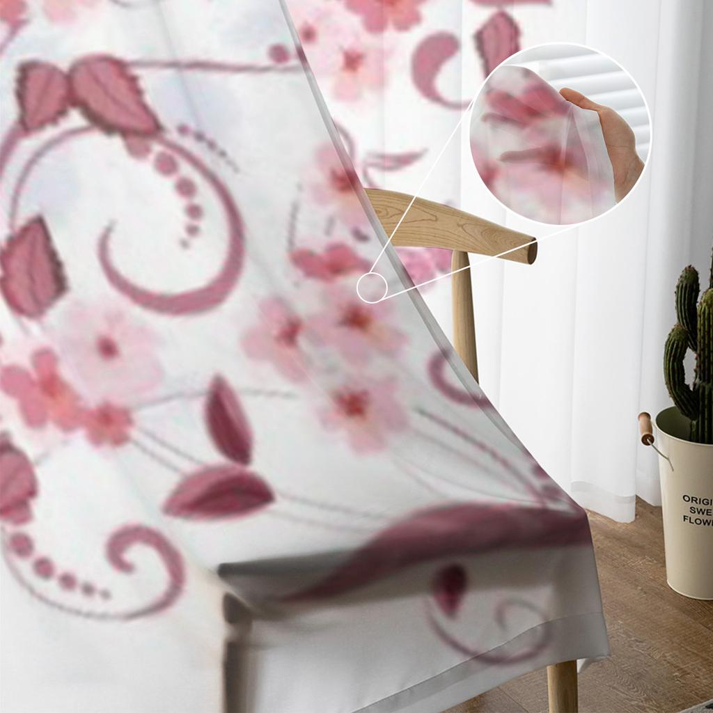 Vintageowe Kwiatowe Przezroczyste Zasłony do Salonu Przezroczysty Tiul Dekoracje Okienne Sypialnia Kuchnia Wystrój Domu Woal Zasłony