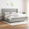 VidaXL Divan Bed with Mattress Light Grey 200x200cm Fabric - Model 3128229