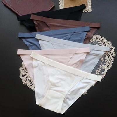 7A Antibacterial Minimalist Slim Strip Sexy One-piece Seamless Underwear for Women's Low Waist Briefs Triangle Panties