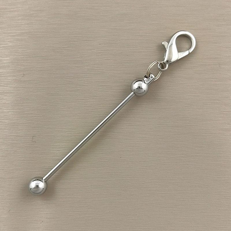 1PC Beadable Keychain Bars Metal Beaded Keyring Lobster Claw Clasp DIY Car Keychain Bag Decor For Jewelry Making
