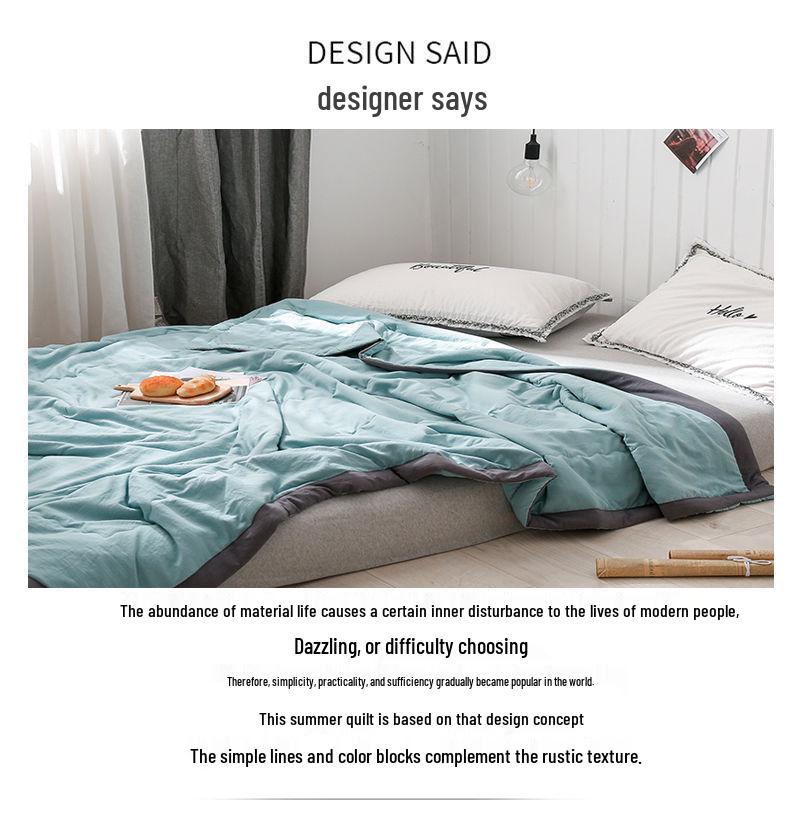 Washed Cotton Summer Quilt: Lightweight Air Conditioning Blanket for Spring, Autumn, and Summer - Single, Double, or Children's Size