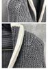 TIME BREATHE Men's Slim Fit V-Neck Cardigan, Classic Style, Thick Knit, White Edged Sweater Jacket, Trendy.