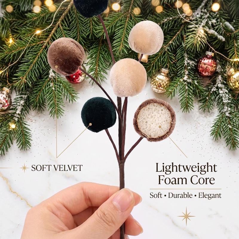 Weihnachtsbaum Schaumstoffkugel Ornamente Samt Schaumstoffkugel Weihnachtsbaum Zweige Strauß Hängende Dekoration Haus Neujahrsparty Dekoration