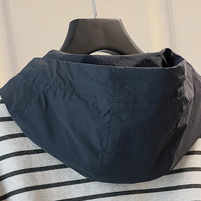 Women's Striped Color-block Fleece Hoodie