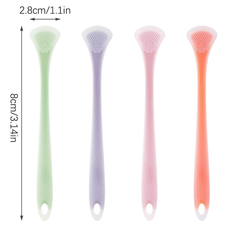 Tongue Cleaning Brush Soft Silicone Tongue Cleaning Tool Double Side Cleaning Massage Tongue Scraper Oral Health Care Tool
