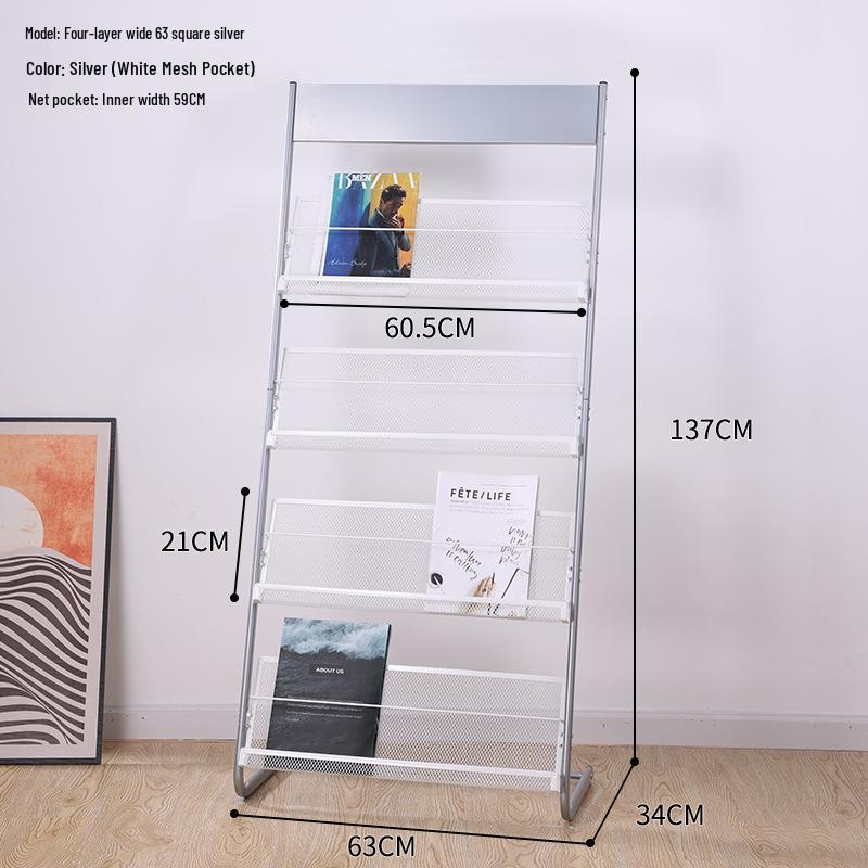 Floor Standing Magazine & Book Display Rack for Periodicals and Promotional Materials