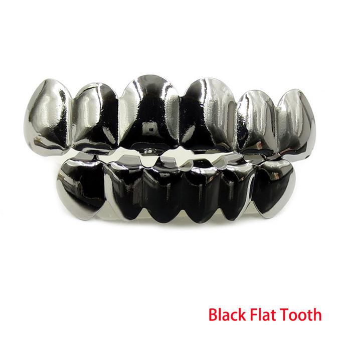 Trendy Hip Hop Gold Silver Plated Teeth Grillz Top Bottom Set With Silicone Real Shiny Vampire Tooth Sets Fashion Accessory