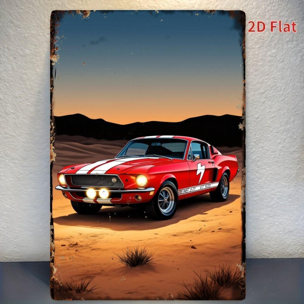 Vintage Metal Car Sign Decor Gift For Auto Lovers Garage Wall Art