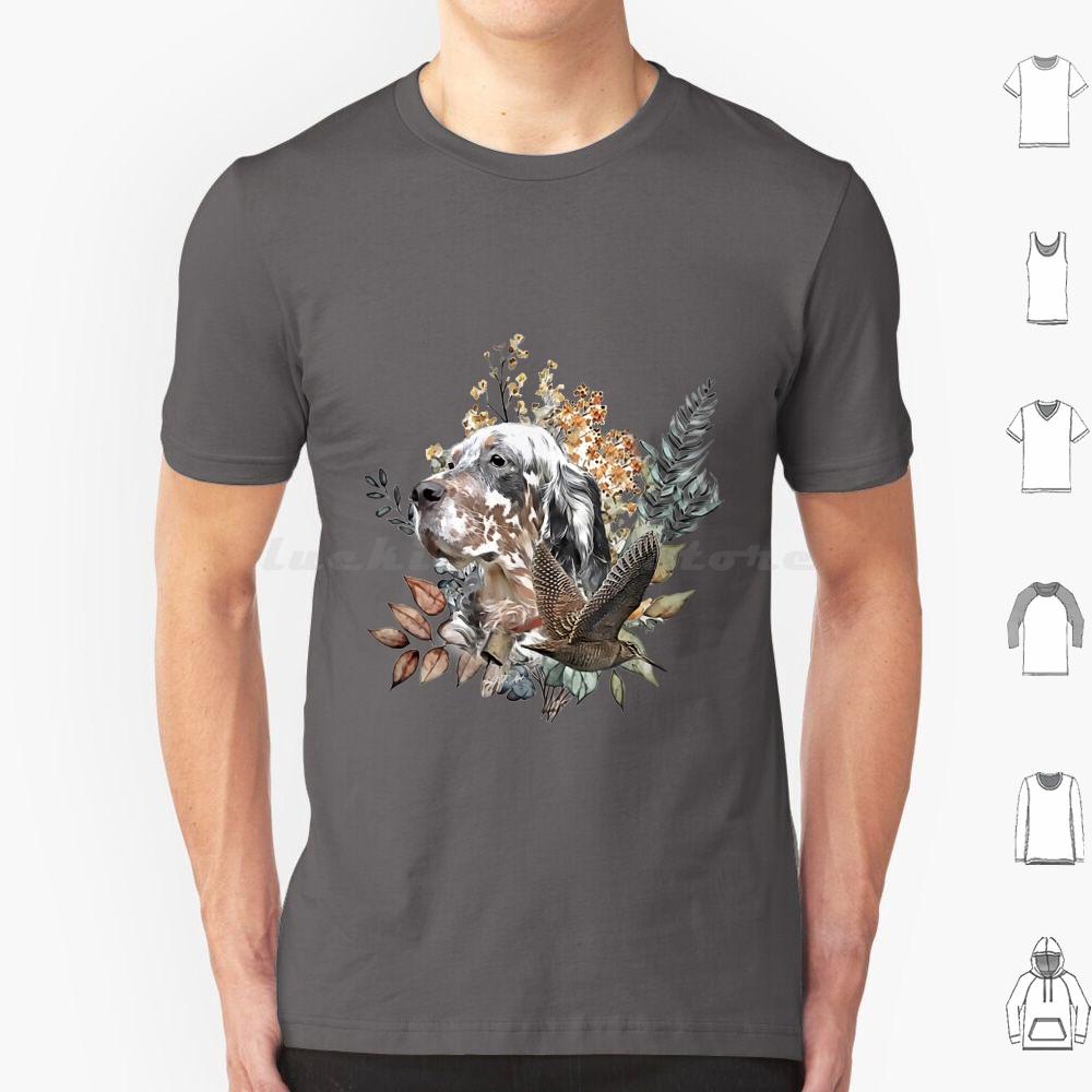 English Setter Woodcock Hunting Art T Shirt 6xl Cotton Cool Tee English Setter Woodcock Hunting Hunting Hunting Art Bird