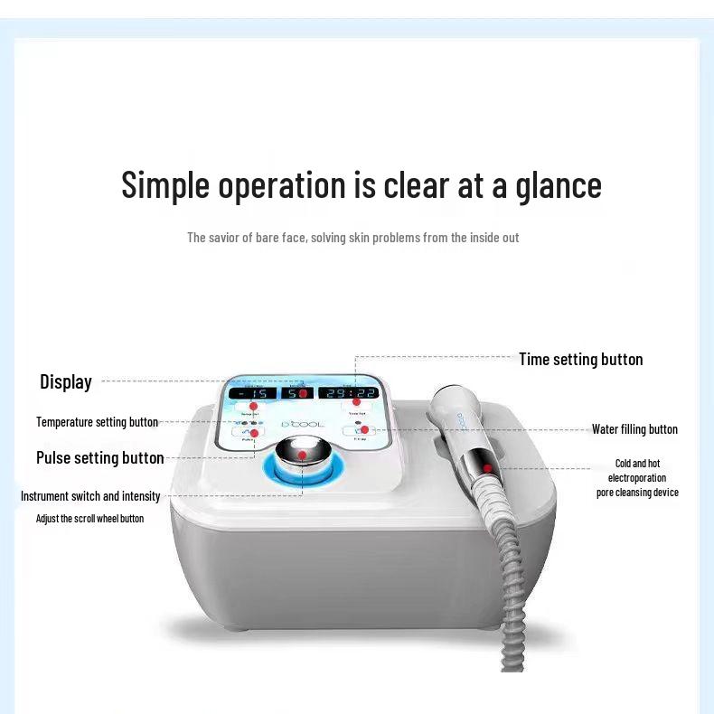 Hydrating Beauty Device: Ice & Heat Compress, Electroporation, Oxygen Injection for Skin Rejuvenation