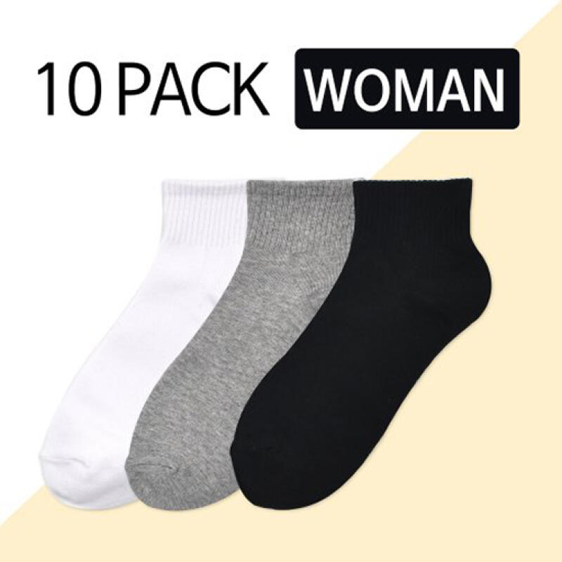 [10 PACK] Women s Short Socks White 10-foot