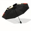 1pc Panda Circle Automatic Umbrella High Quality Canopy, Portable Folding Umbrella with, Ideal Gift for - Travel, Everyday, Formal Events, Stylish Acc