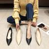 Soft leather commuter thick heel pointed head shallow mouth sexy V mouth women's single shoes versatile year-round not tired feet single shoes