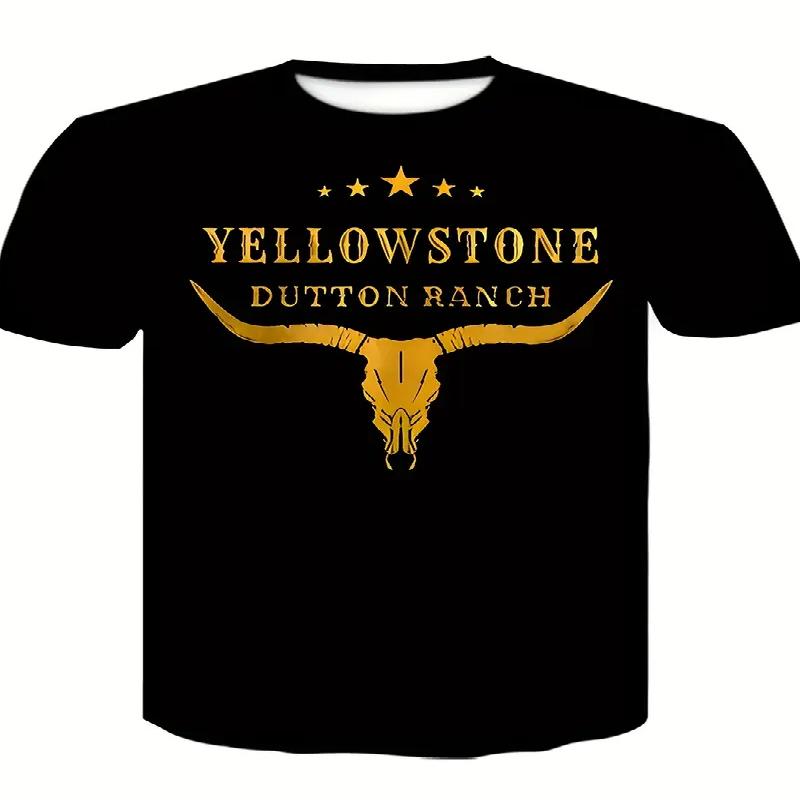 

Мужская повседневная футболка с принтом коровы, удобный летний топ из полиэфирного волокна с круглым вырезом и короткими рукавами, подходящая для активного отдыха 6XL