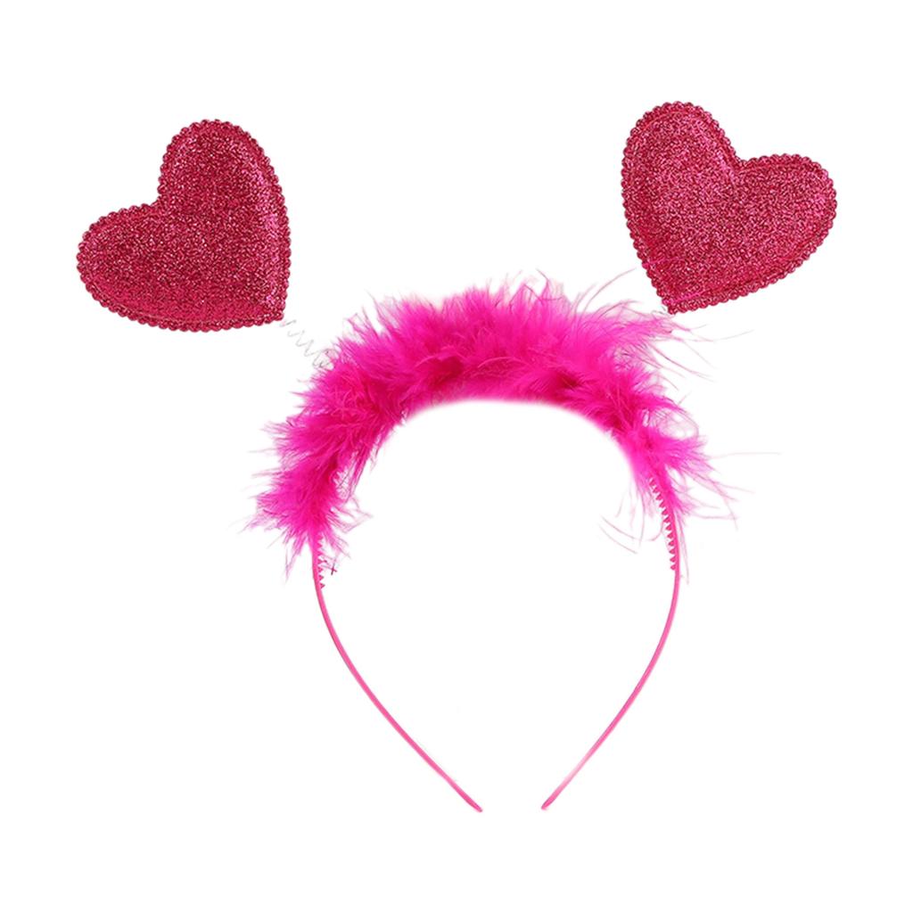 1pc/7pcs Feather Headbands for Woman Valentines Headband Sequins Heart Headbands for Girls Festival Dancing Party