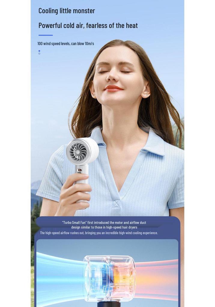 High-Speed Portable USB Rechargeable Mini Turbo Fan