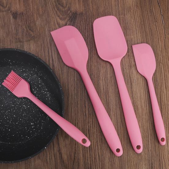 6Pcs Silicone Spatula Set Food Grade Cooking Utensils Set Non-Slip Heat Resistant Flexible Kitchen Tools for Baking Stir-Frying