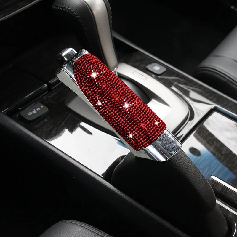 2025 Universal Crystal Car Handbrake Covers Anti-slip  Auto Gear Shift Collars Diamond Car Bling Accessories  Interior for Woman