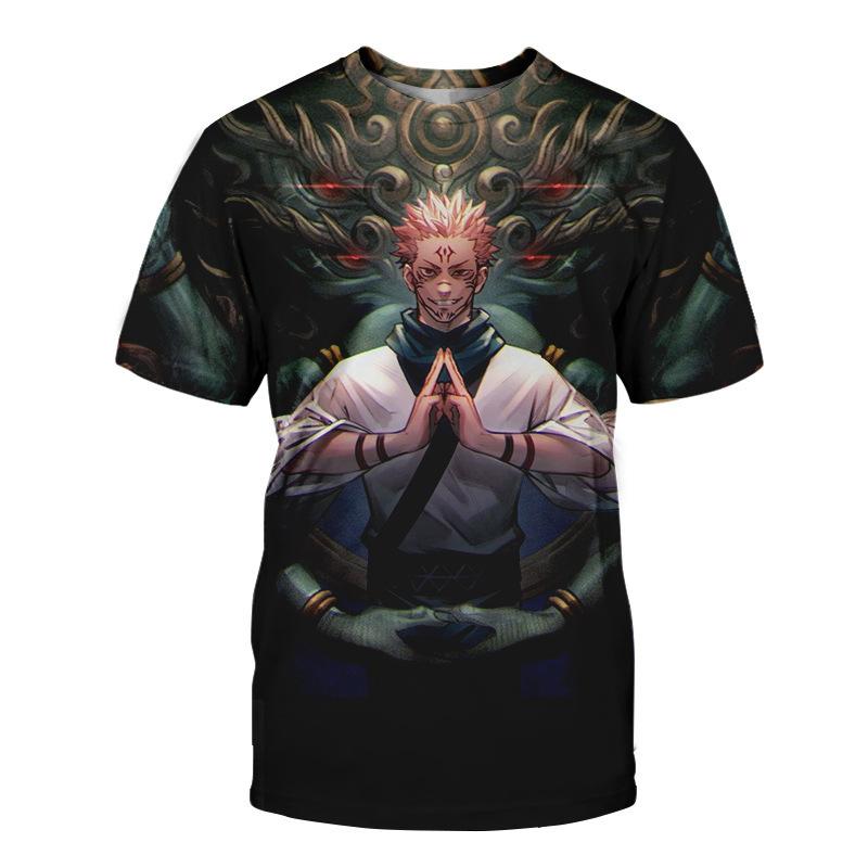 Jujutsu Kaisen Itadori Yuji Graphic T-Shirt, Fashion Anime Tee for Men Women, Breathable Polyester Short Sleeve, Casual Streetwear Tops