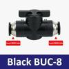 Black and White BUC-4mm/6mm/8mm/10mm/12mm Pneumatic Switch Quick Insertion PU Flow Limiting Ball Air Pipe Joint Manual Valve