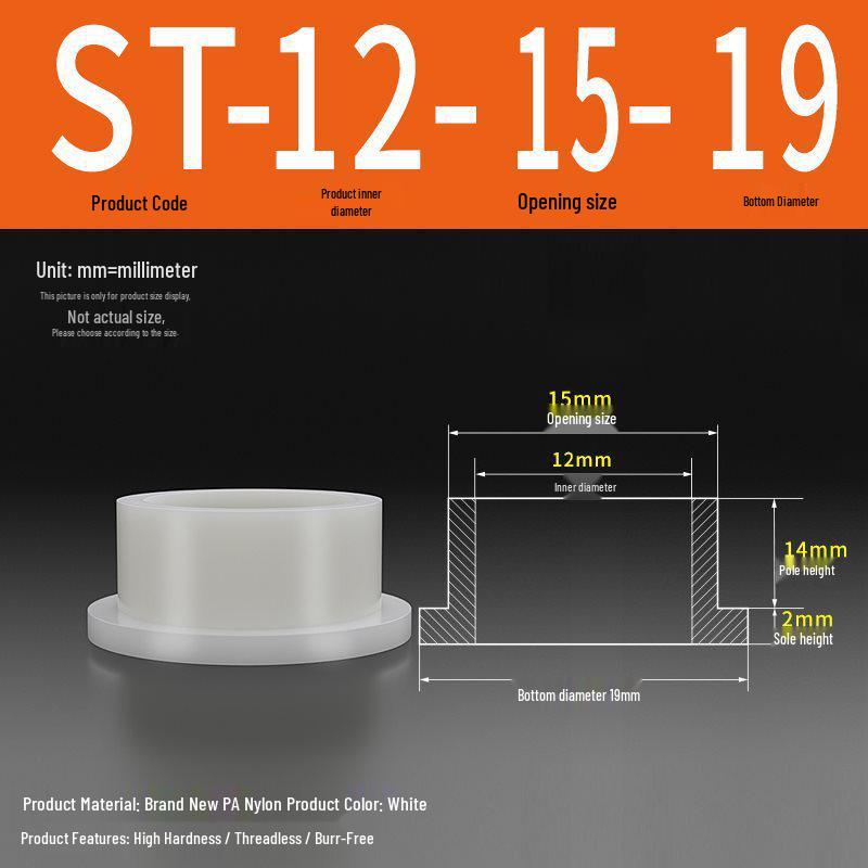 T-förmige Nylon-Unterlegscheibe: Konvex-Konkave Schraubwellenhülse, Stufen-Kunststoffscheibe, Nylonbuchse, Isolierkapsel ST2-ST35
