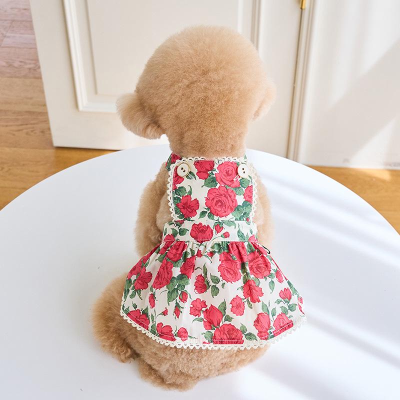 

Pet Fashion Summer Rose Dress Pet Cat Dog Yorkshire Teddy Clothes Romantic Talk Multi Tank Top Dog Clothes for Small Dogs XS ярко-розовый