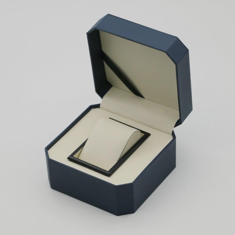 Rounded Corner PU Leather Single Watch Storage Box with Threaded Flip Cover