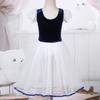 Kids Velvet Mesh Ballet Leotard Lacework Bubble Sleeve Tutu Dance Gymnastics Dress