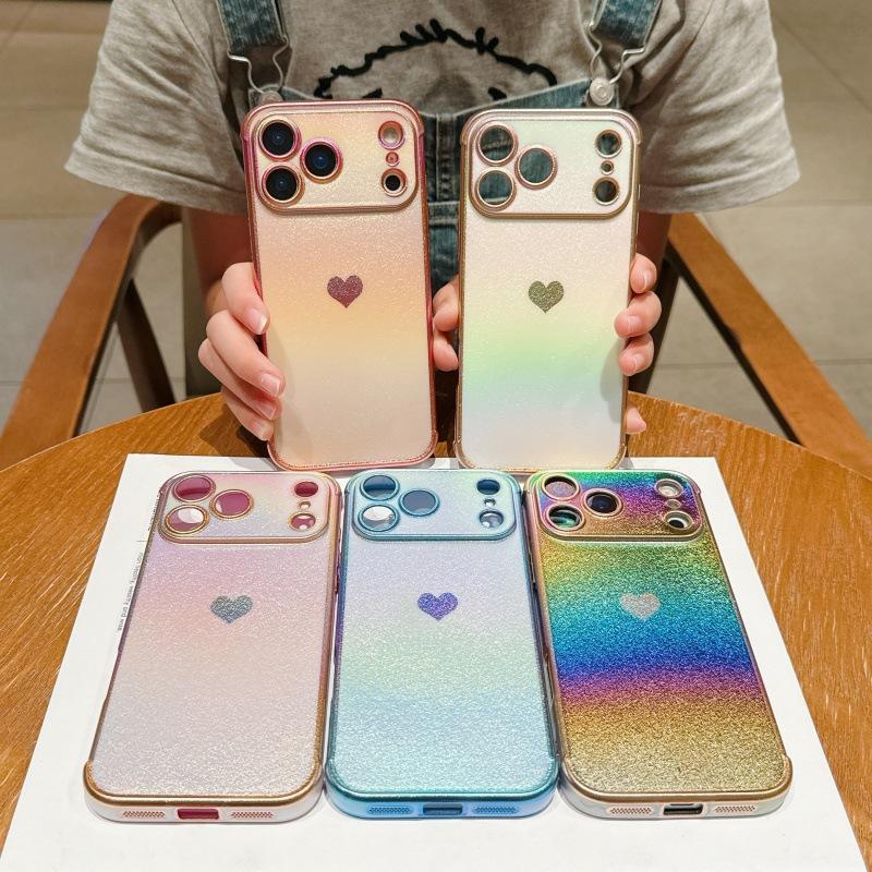 For IPhone17Promax Silk Colorful Mobile Phone Case for Apple 16 Electroplating 15 Love Big Wave 14 Soft Shell