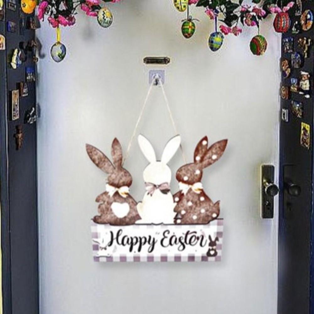 Colorful Wooden Sign Plaque Reusable Easter Welcome Sign Creative Sign Plaque Ornament  Photo Props