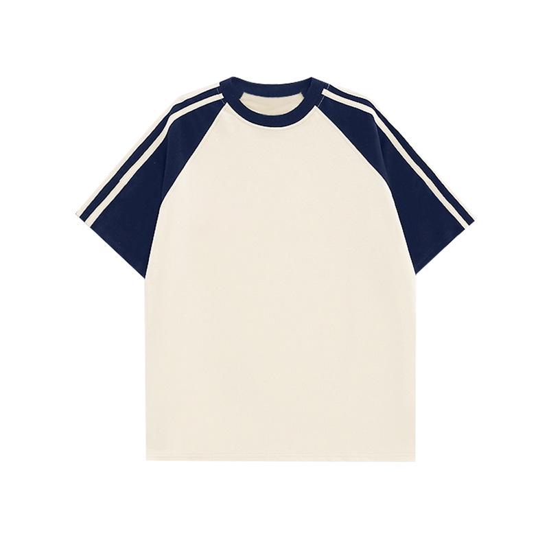 Women's Contrast Raglan Three-Stripes Short Sleeve Customized Logo T-Shirt