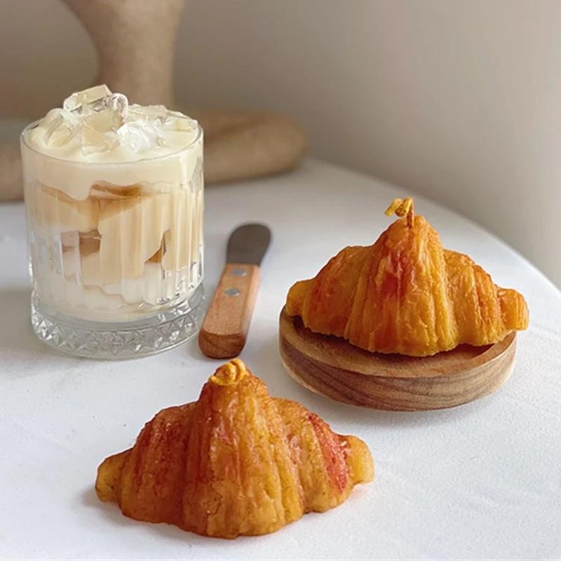 Top Quality Croissant Silicone Mold 3D Croissant Bread Soap Mold Candle Mould Silicone Simulated Bread Candle Molds Soap Making