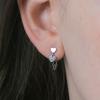 pearlymore logo heart chain drop earrings_PM25E001SS
