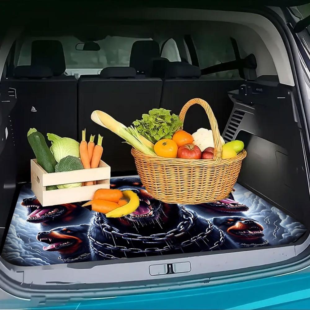1Pcs Fierce Rottweiler Dog Car Trunk Mat with Anti Slip Cargo Liner Waterproof Rear Storage Protector Floor Mat for SUV Sedan Ve
