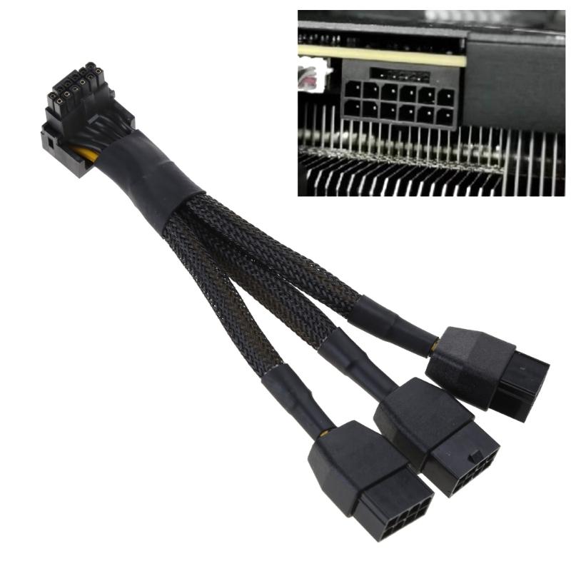 15cm 3x8pin to 16Pin Graphics Card Connector Cable 12VHPWR GPU Adapter Cable Line Solid Pin Design Enhances Stability