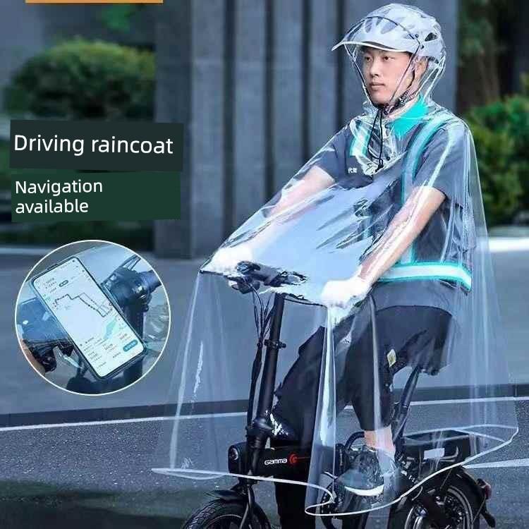 Per Guidare e Assistenza alla Guida Usare Impermeabili Speciali, Poncho Pioggia Pieghevoli per Bici Elettrica, Ingranditi e Ispessiti, Unisex, Trasparenti su Tutta la Lunghezza