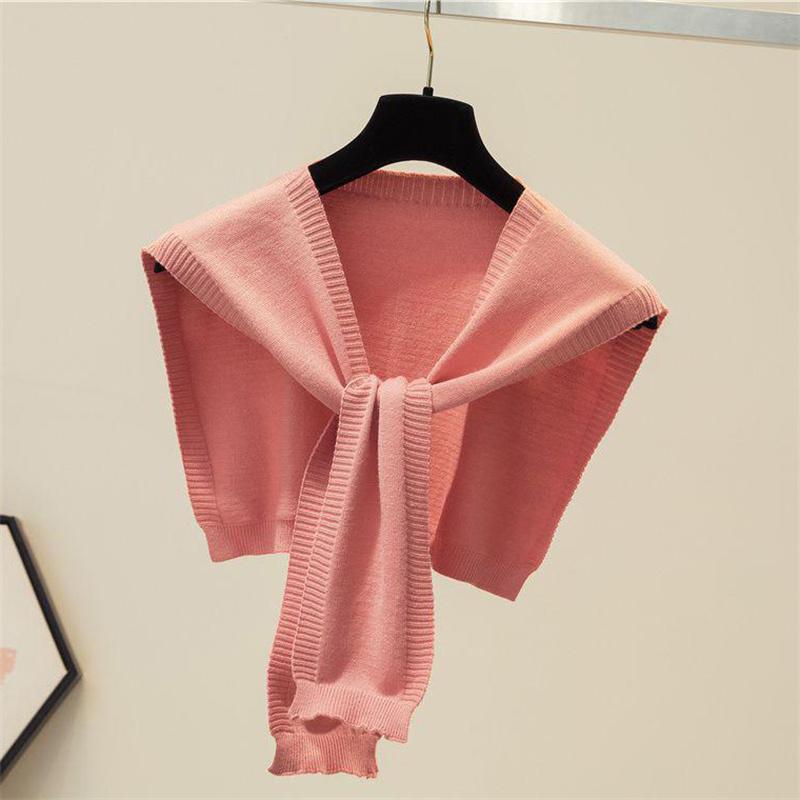 Korean Knit Shawl Female Blouse Shoulders Fake Collar Cape Knotted Scarf Neck Guard Scarve Mountaineering Scarf For Women