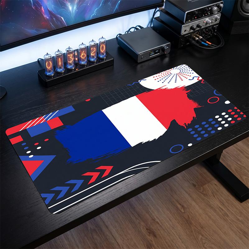 Tappetino Mouse Scudo Calcio Francia, Tappetino da Scrivania Esteso in Gomma Antiscivolo per Gaming Ufficio Laptop Regalo per Fan