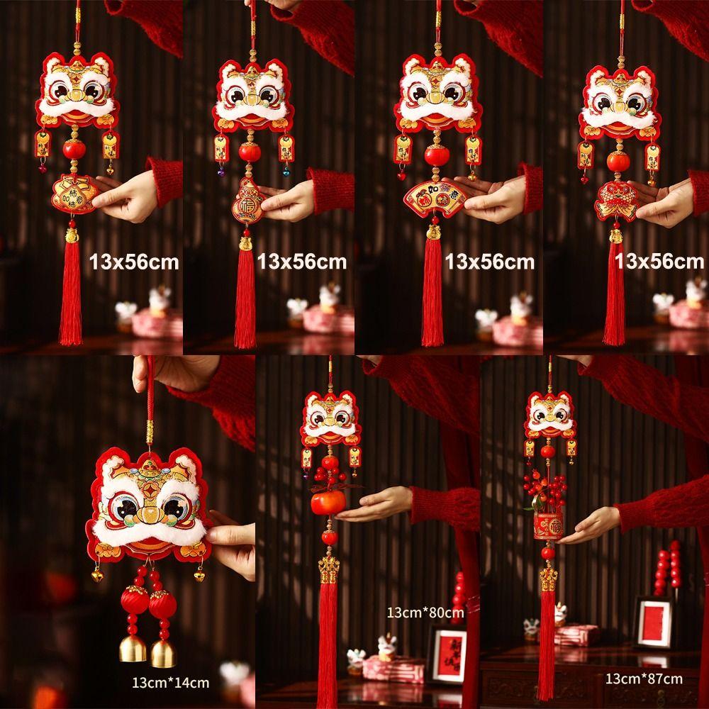 New 2026 New Year Pendant Year of the Horse Flower Pendant Red Lucky Entrance Door Decor Festive Atmosphere