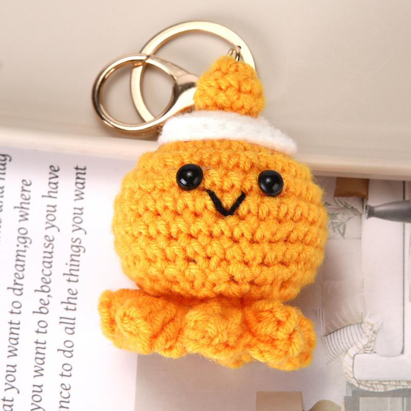 Mini Handgehäkelt Plüsch Oktopus Spielzeug Schlüsselanhänger Gestrickt Gewebe Klein Niedlich Ozean Meerestier Oktopus Schlüsselanhänger Kleine Mini Puppe Anhänger