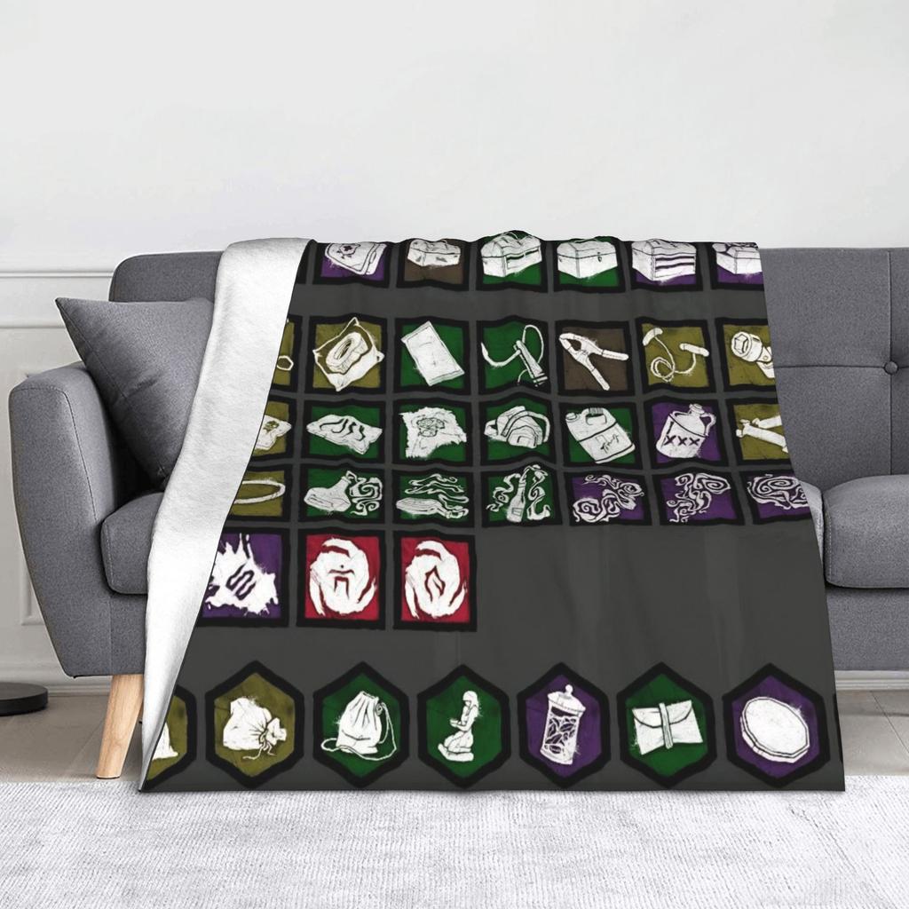 Deads by Daylights Horror Game Blankets  Flannel Throw Blanket Summer Air Conditioning Personalised Lightweight Bedspreads