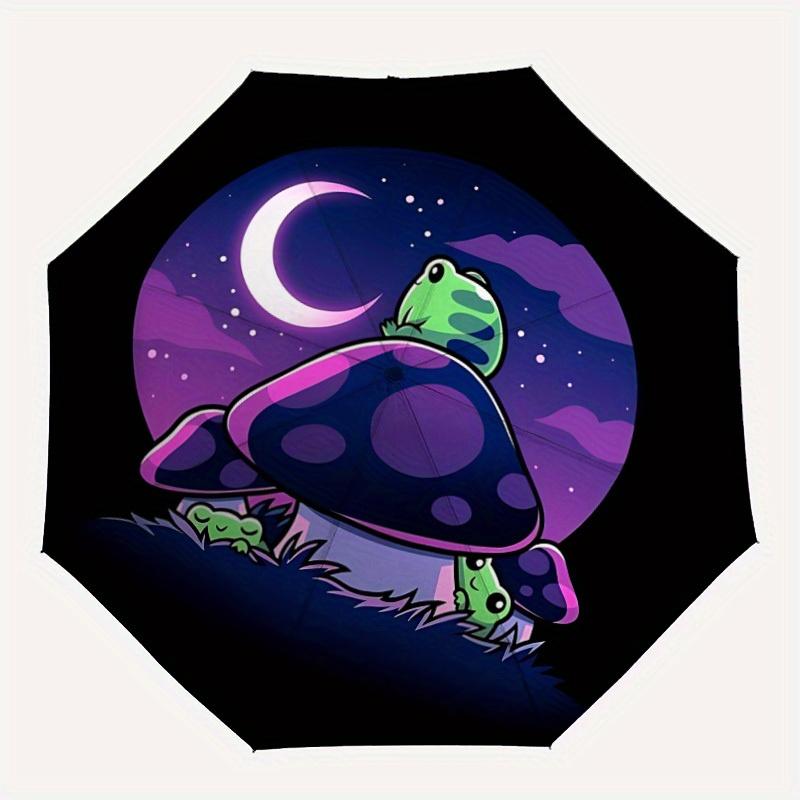 

1pc Turtle Moon Automatic Open/Close, Foldable Compact Umbrella with 8-Rib Shaft, Perfect Gift For Men And Women, Casual Style, Vibrant Moti