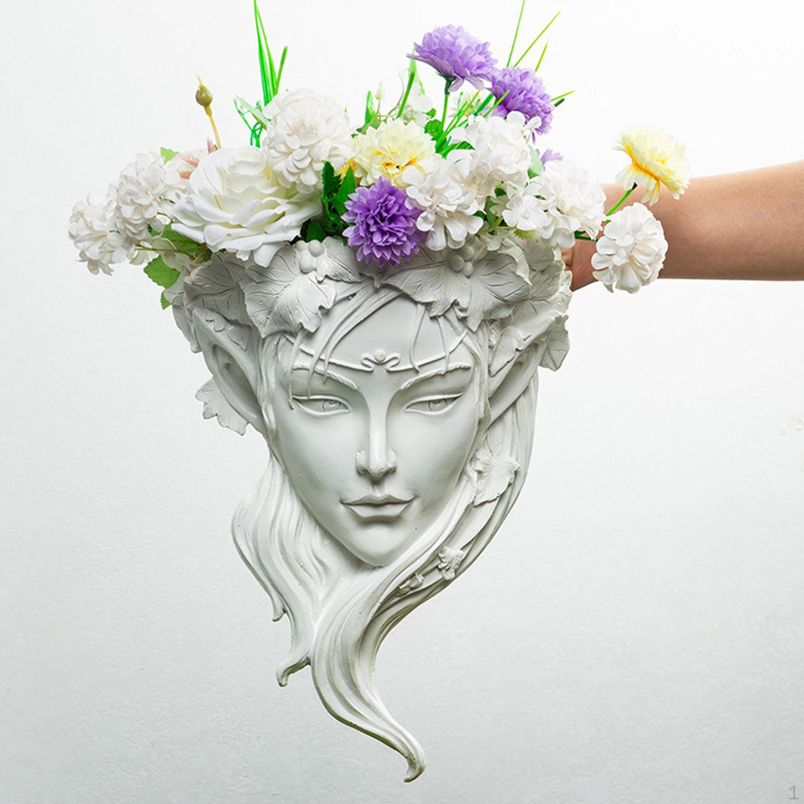 

Wall Hanging Angel Planter Vase Statue Resin Crafts Creative Head Flower Pots Art