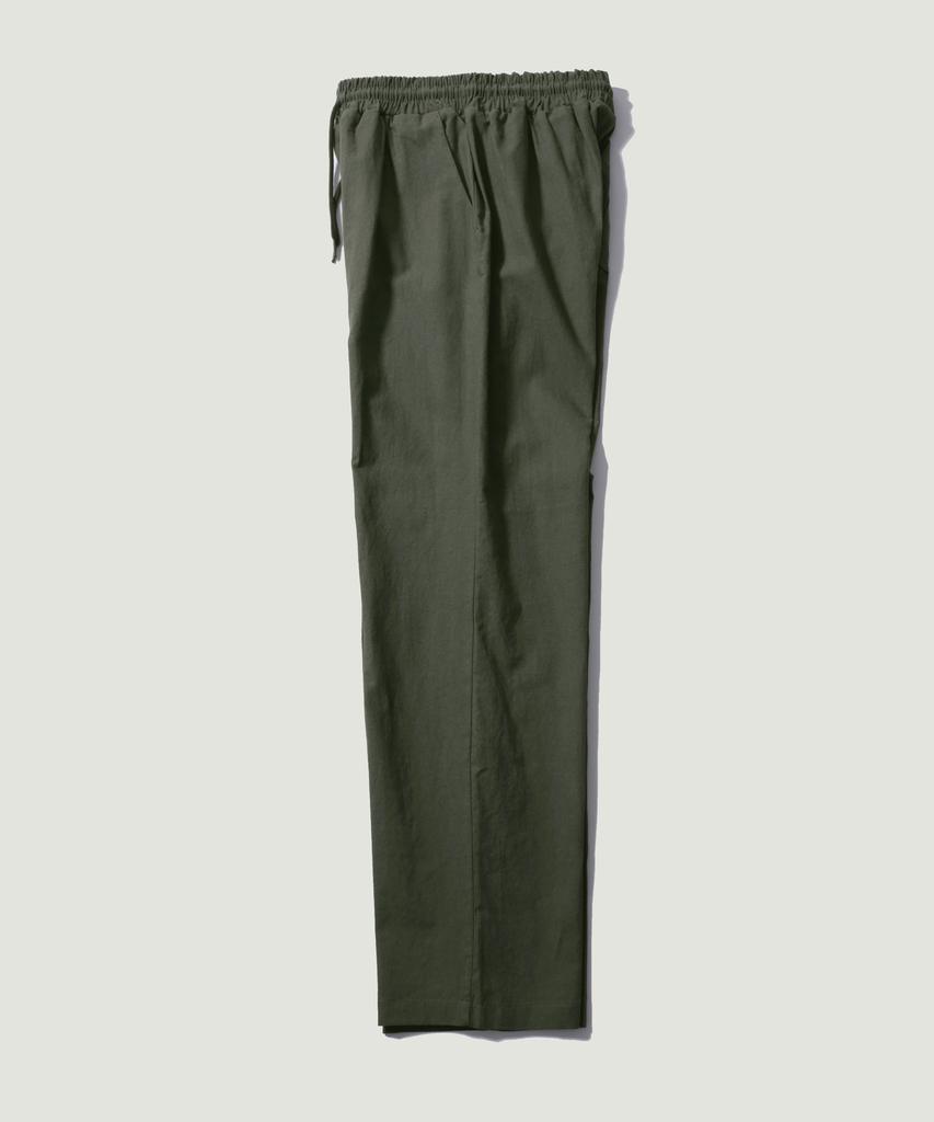 EASE Linen Elastic Waist Pants [Regular Fit]_Khaki_Unisex