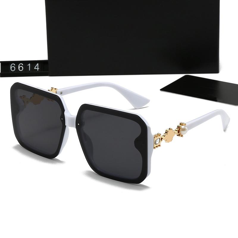 New Women's Large Frame Butterfly Foreign Trade Sunglasses European and American Glasses Double Pearl Letters Internet Celebrity Sunglasses