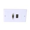 1 Port HDMI Female   1 Port VGA Female AV Wall Outlet Video Socket Face Connector Plate White